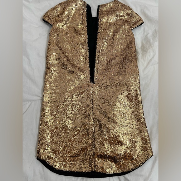 EUC Disney Minnie Mouse Bow fully sequin gold red dress - Picture 5 of 11